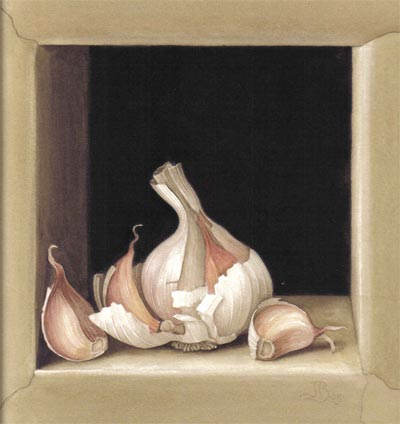 'Still Life with Garlic', Watercolour, Jenny Barron